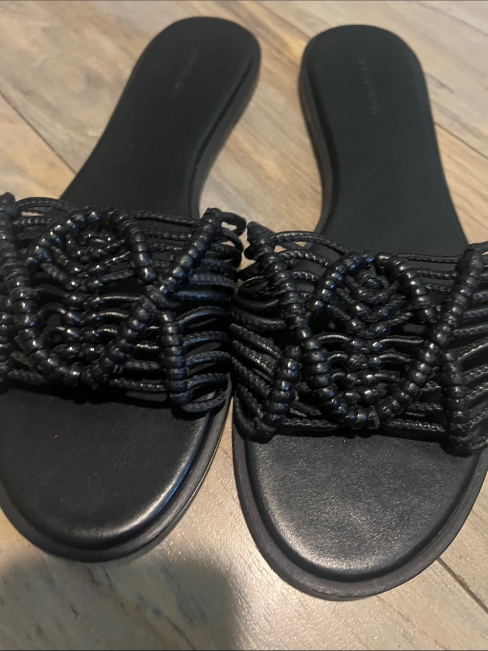 Tory Burch Black Braided Slide Sandals - Picture 2 of 4